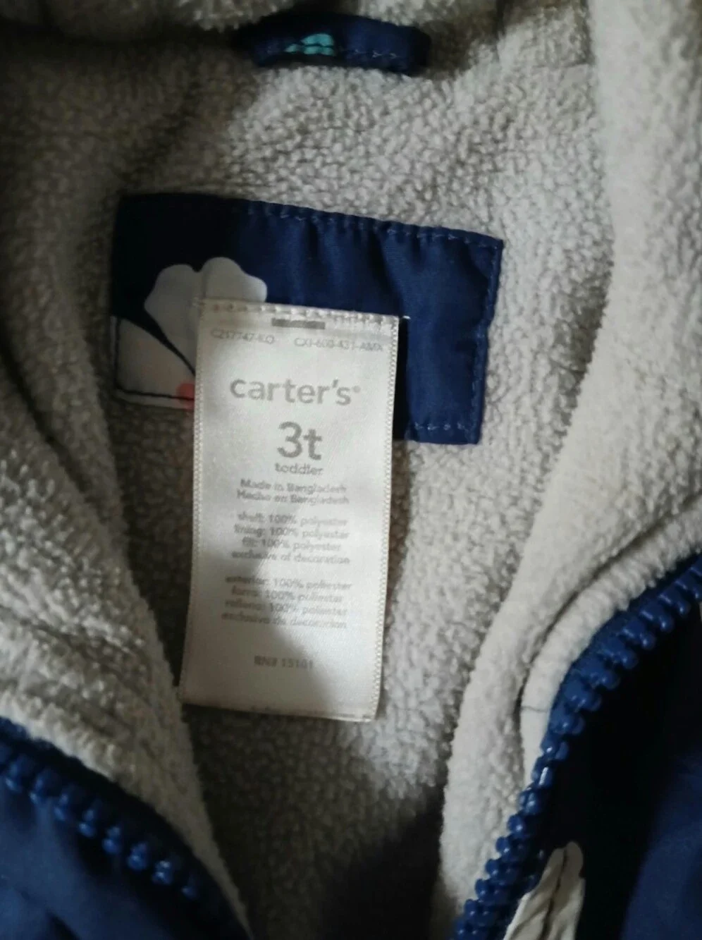 Carter's Navy Floral Hooded Raincoat